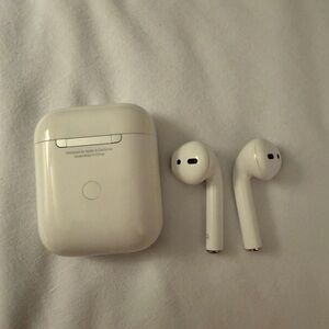Apple AirPods (2nd Generation) with charging case.